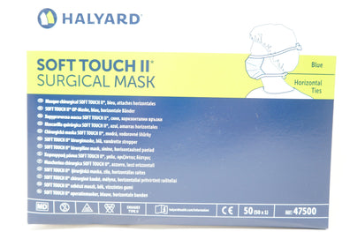 Halyard 47500 Soft Touch II Surgical Mask, Blue - Box of 50